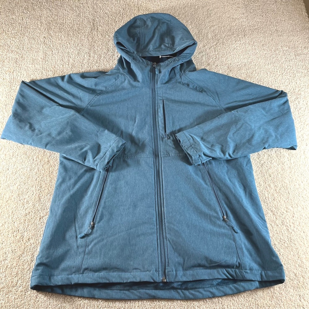 Kirkland Signature Hooded‎ Softshell Jacket Mens XL Blue Fleece Lined